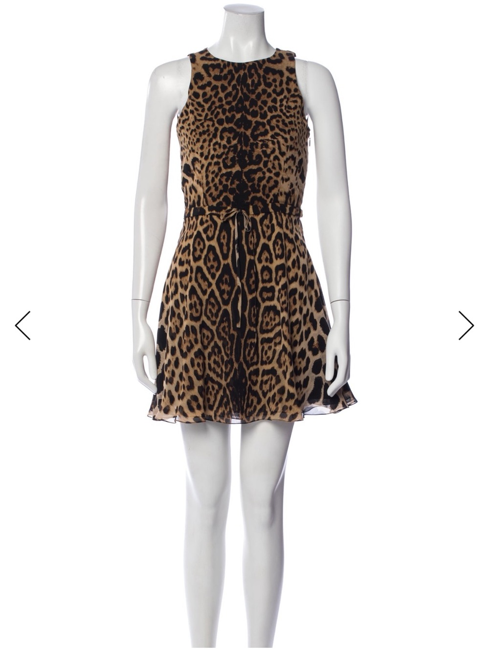 Saint Laurent Leopard Print Back Cut-Out Mini Dress - Brown & Black